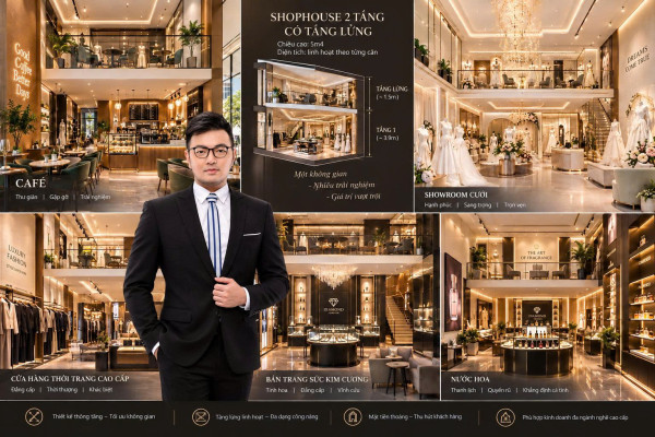 Vinhomes Quận 9- Shophouse Beverly 5,4m- tầng lửng linh hoạt, nhiều mô hình kinh doanh: từ 129