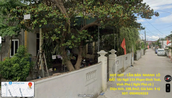 HOT HOT - CẦN BÁN  NHANH  LÔ ĐẤT  TẠI Phạm Đình Toái, Xã Nghi Phú, Thành phố Vinh, Nghệ An